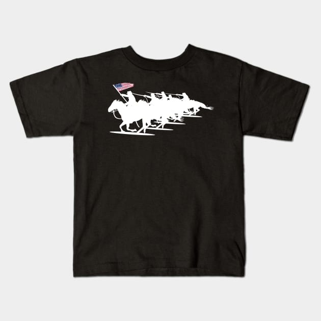 cavalry charge white silhouette Kids T-Shirt by twix123844